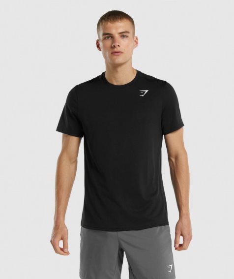 Men's Gymshark Arrival Regular Fit T-Shirts Black | CA 8N6D73